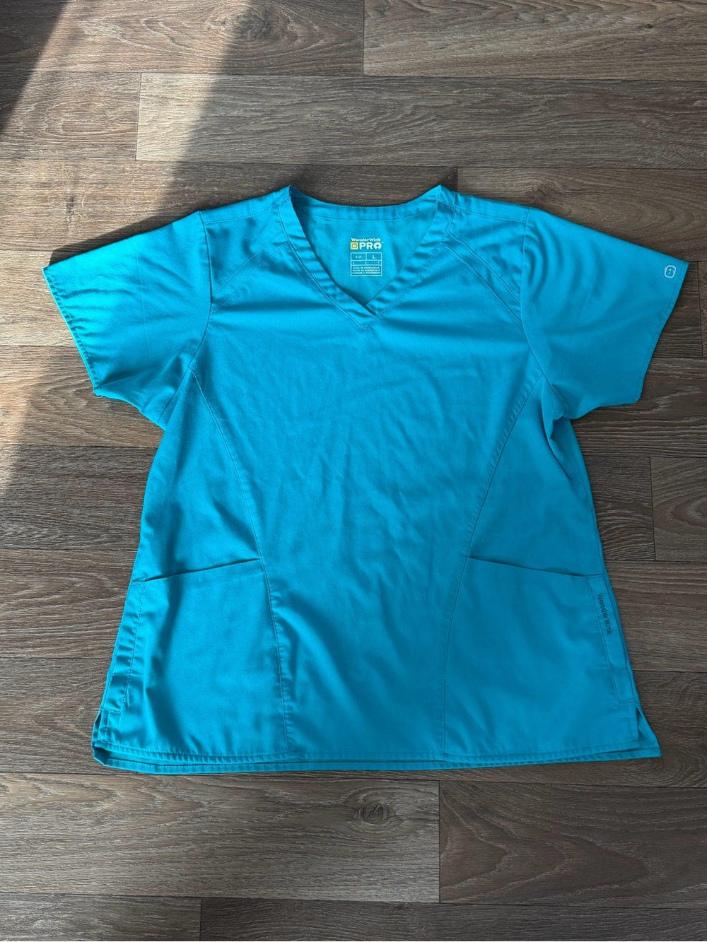 WonderWink PRO V-neck Scrub Top Teal Size Large
